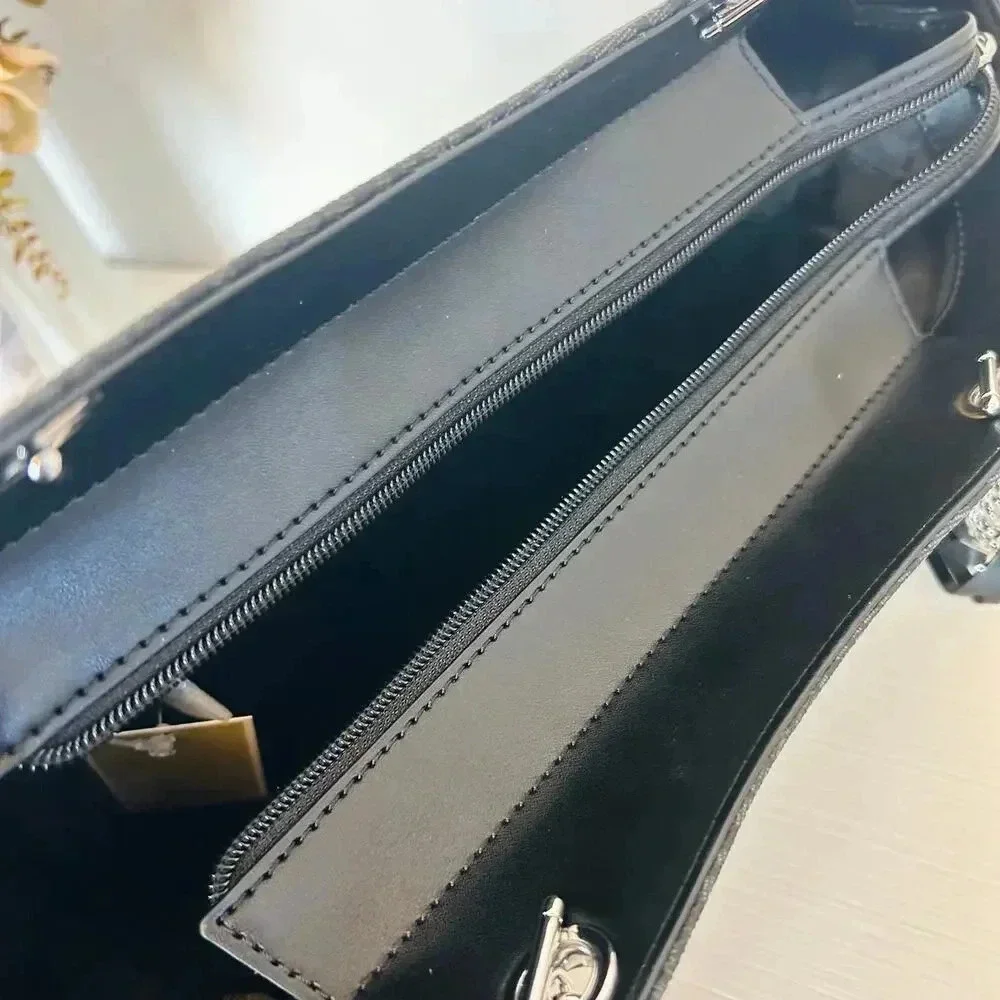Michael Kors Purse jet set travel large chain tote shoulder bag black signature - Picture 8 of 10